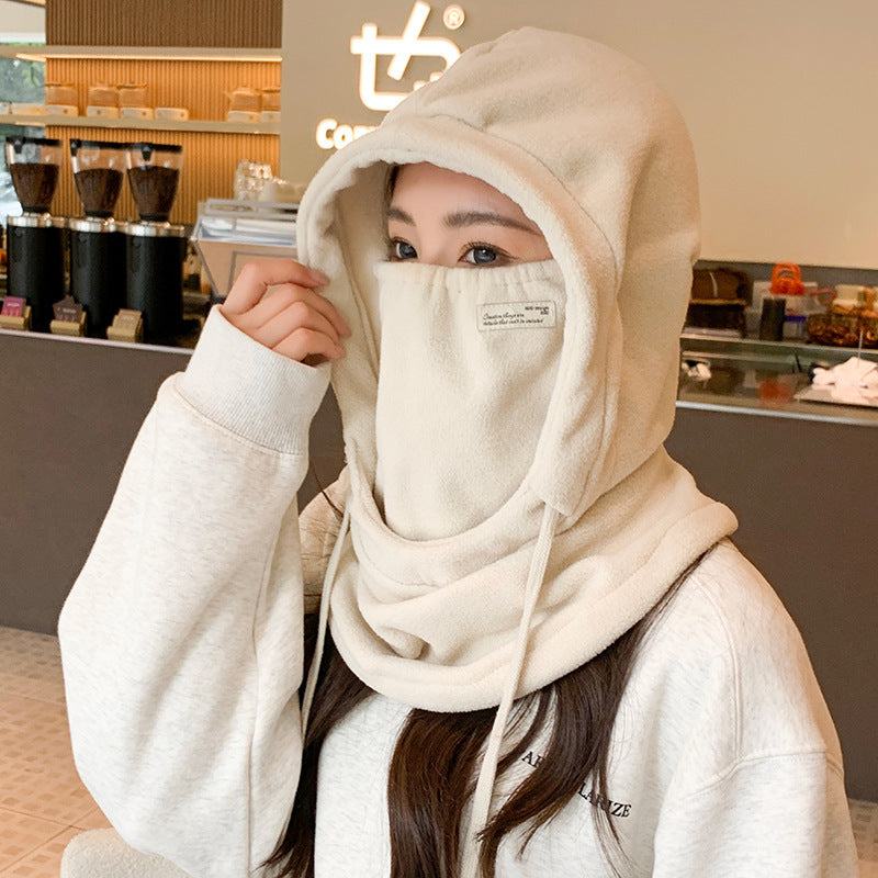 Women's Winter Cycling Hat Windproof Warm Rabbit Fur Dome Crown Beanie