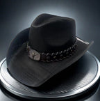 Western Cowboy Straw Hat Adjustable Star Embellished