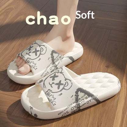 Sarah Express Women's Summer Slide Sandals - Casual Outdoor Slippers with Cute Designs 638 White Bear