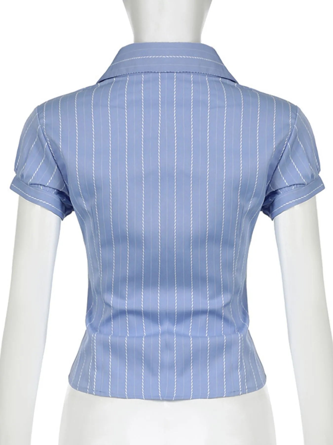 Sarah Express Women's Striped Button-Down Collared Shirt
