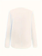 Women's Asymmetric Collar Buckle Detail Long Sleeve Top Pullover
