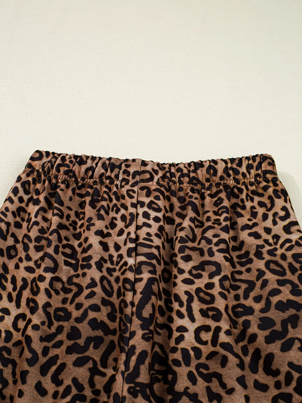 Sarah Express Women's Leopard Print Contrast Trim Long Sleeve Top and Pants Set