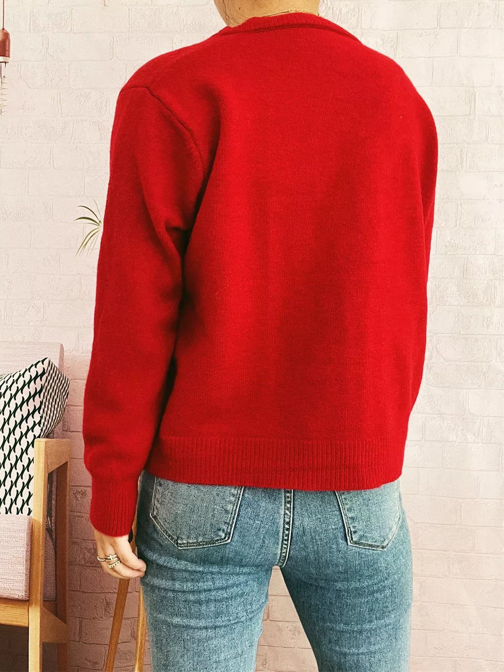 Sarah Express Women's Flower Button Up Long Sleeve Cardigan