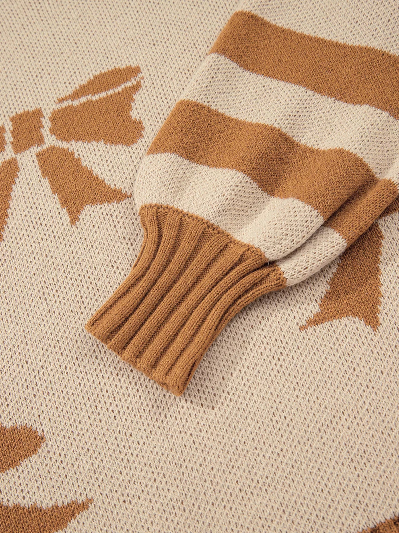 Sarah Express Women's Ribbon Bow Checkered Striped Sleeve Drop Shoulder Sweater