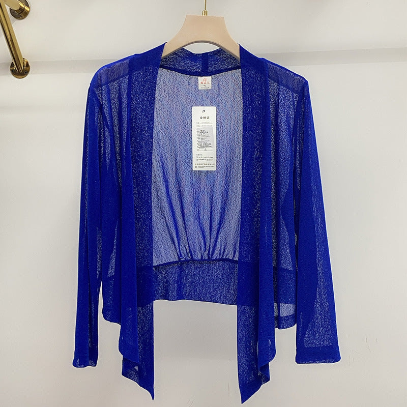Lightweight Summer Shawl Cardigan Short Sleeve Sun Protection Cover-Up Plus Size