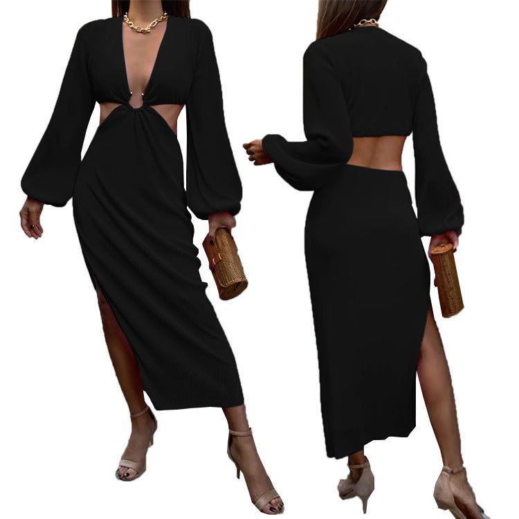 Women's Long Sleeve Maxi Dress Casual Polyester