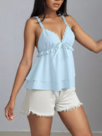 Sarah Express Women's Lace Detail Layered Cami