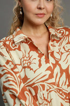 Sarah Express Women’s Plus Size Floral Tiered Midi Shirt Dress