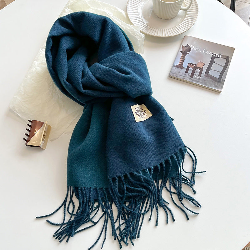 Women's Double-Sided Cashmere-Feel Scarf Winter Warm Oversized Wrap Fall Winter Casual