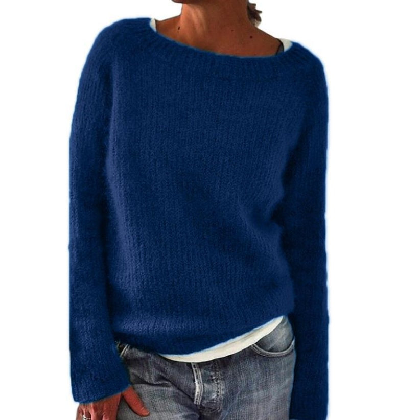Women's Knit Sweater Casual Plain Fine Wool Moderate Thickness Long Sleeve
