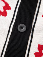 Sarah Express Women's Floral Button Down Cardigan with Geometric Border