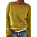 Women's Knit Sweater Casual Plain Fine Wool Moderate Thickness Long Sleeve