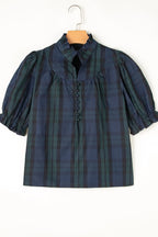 Sarah Express Women's Puff Sleeve Frilled Trim Elegant Blouse