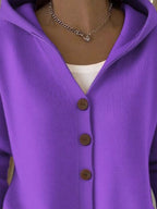 Sarah Express Women's Hooded Button-Front Soft Knit Cardigan Plus Size