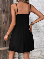 Women's Button Detail Cami Dress Sleeveless Casual