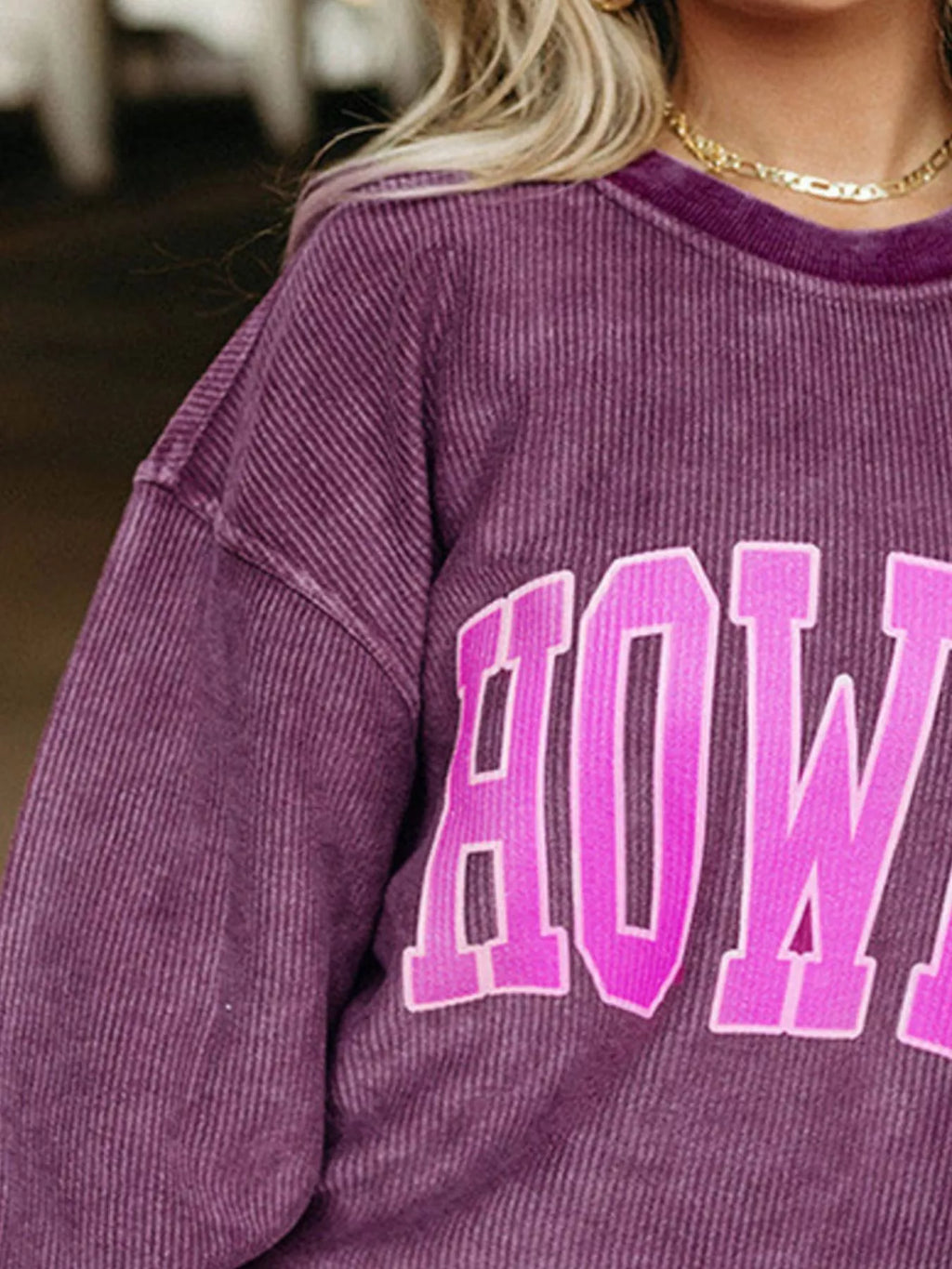 Sarah Express Women's Howdy Oversized Sweatshirt with Pockets - Round Neck Pullover