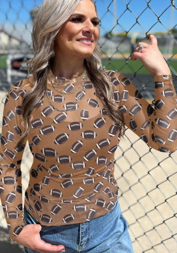 Women's Rugby Mesh Sheer Long Sleeve Top