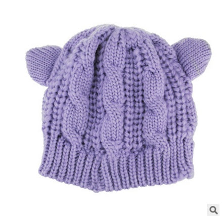 Handmade 3D Knitted Cat Ear Beanie Winter Warm Hat