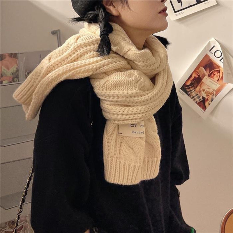 Women's Twisted Knit Winter Scarf Soft Plush Long Warm Accessory
