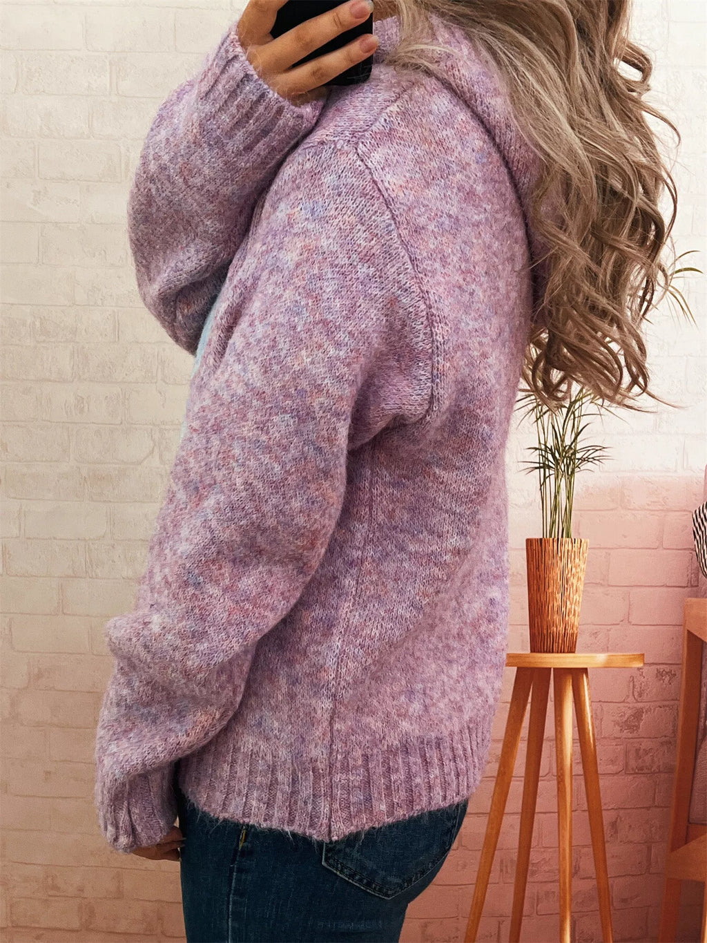 Sarah Express Women's Flower Long Sleeve Hooded Sweater