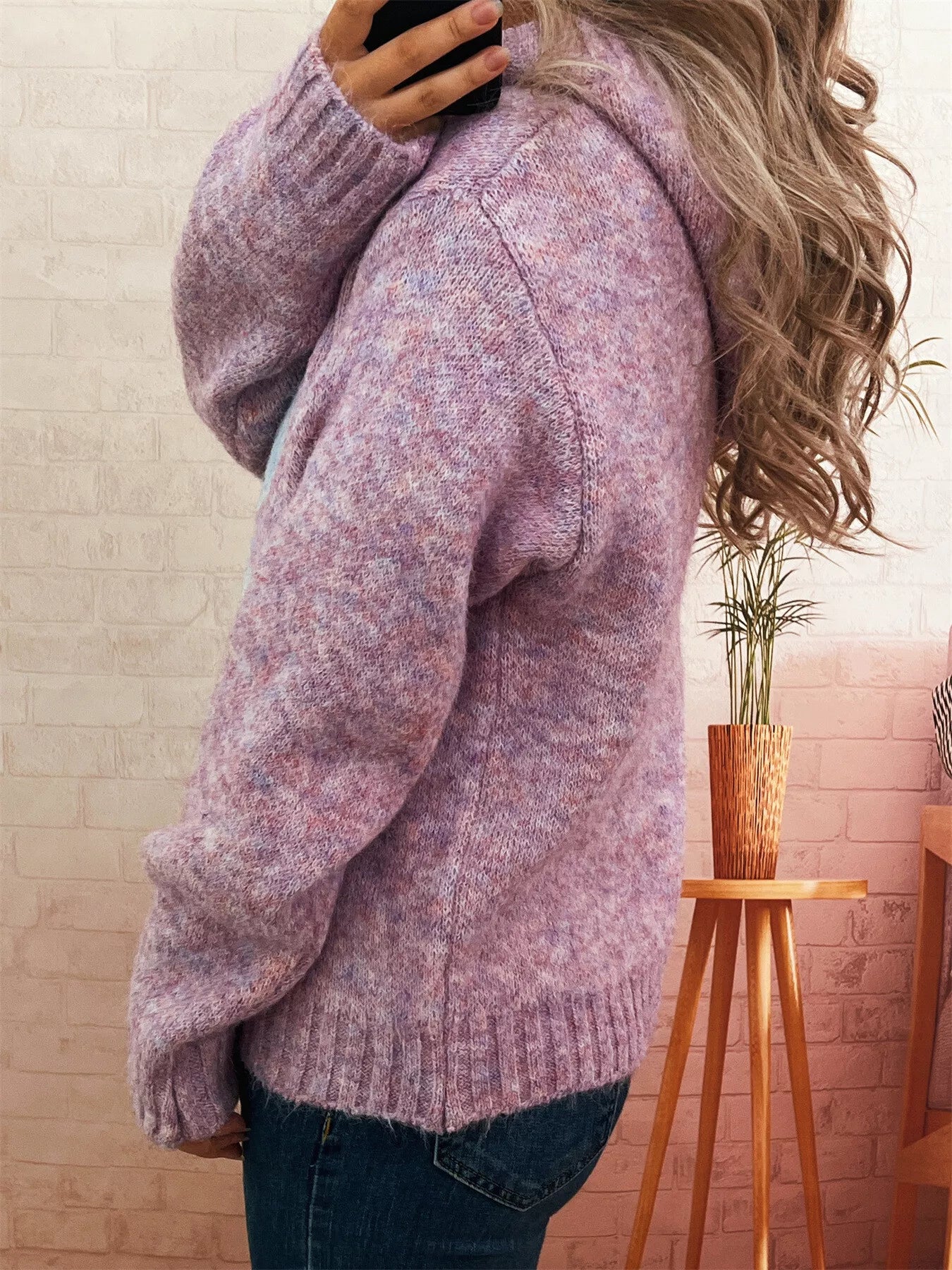 Sarah Express Women's Flower Long Sleeve Hooded Sweater