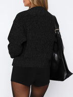 Sarah Express Women's Zip Up Long Sleeve Cardigan - Ribbed Knit Sweater