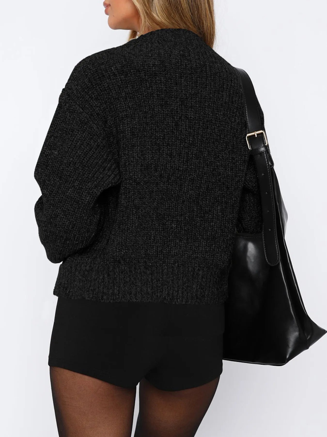 Sarah Express Women's Zip Up Long Sleeve Cardigan - Ribbed Knit Sweater