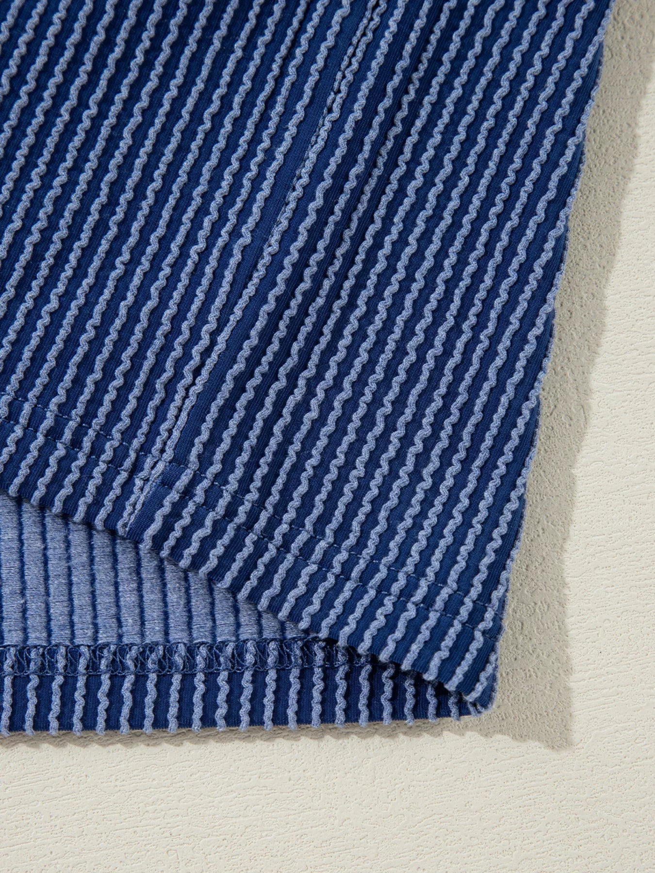 Sarah Express Women's Oversized Twist Ribbed Collared Henley Top with Roll Up Sleeve