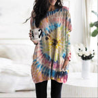 Women's Spiral Print Batwing Sleeve Long Sleeve Sweatshirt