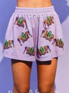 Sarah Express Women's Sequin Round Neck Top and Shorts Set