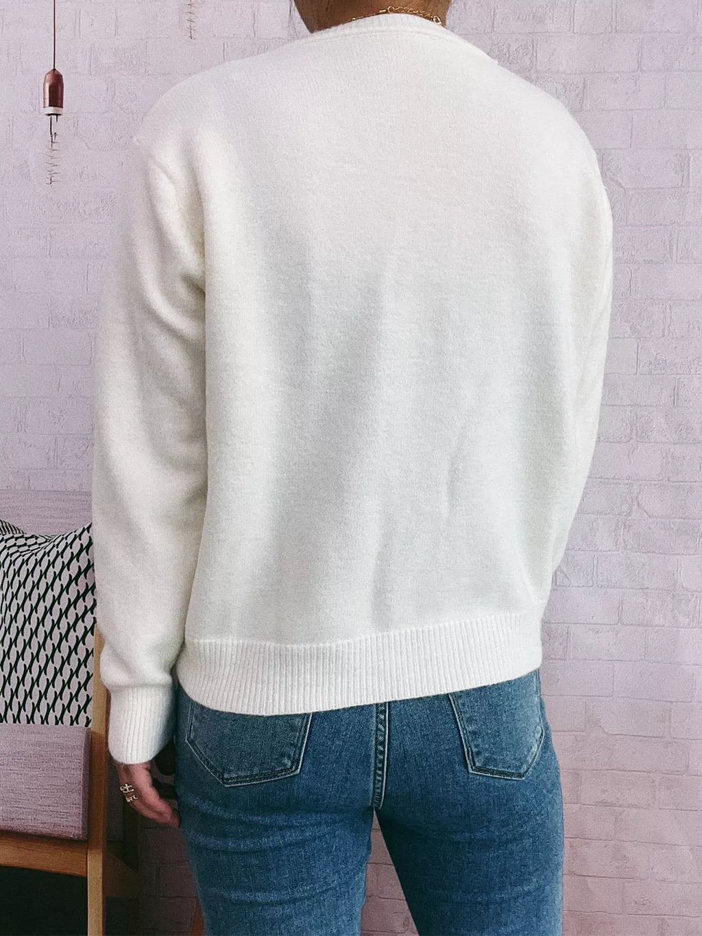 Sarah Express Women's Flower Button Up Long Sleeve Cardigan