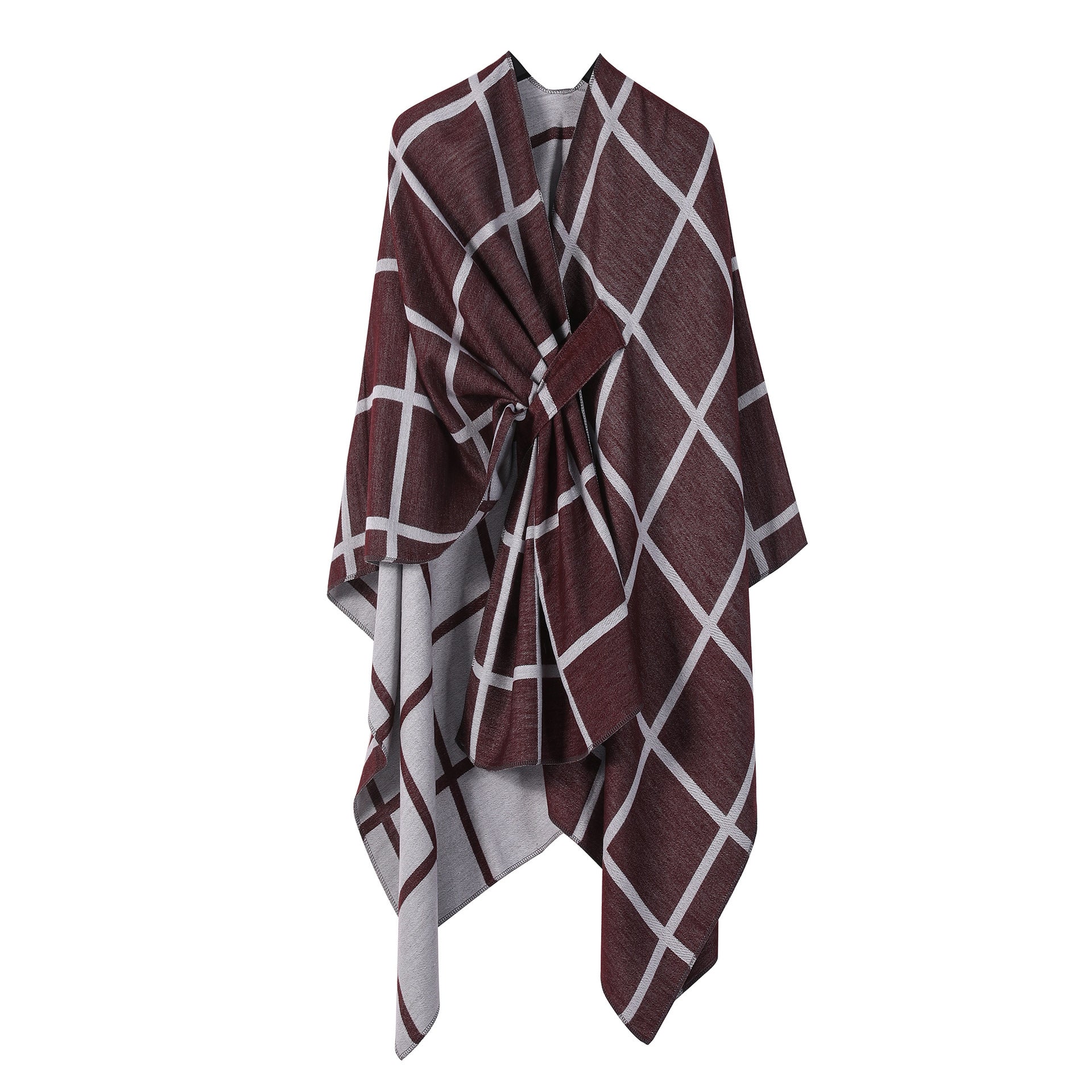 Women's Gingham Check Warm Scarf - Oversized Plaid Shawl Fall Winter Accessory