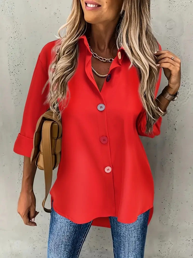 Women's Button Front Cardigan Shirt - Long Sleeve Casual Top