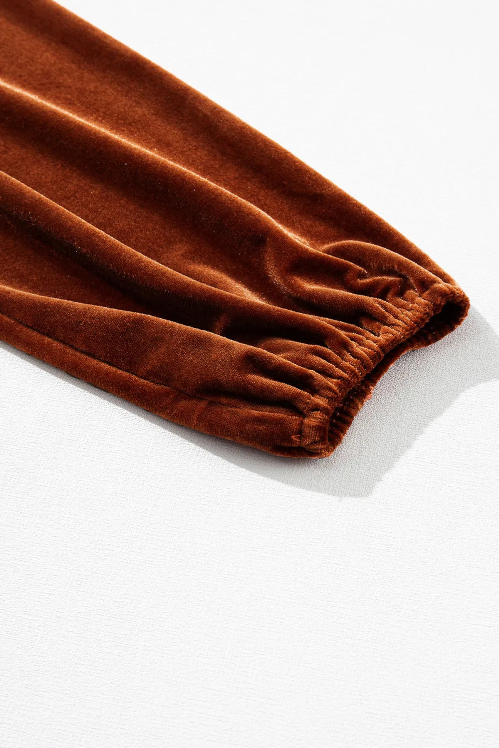 Sarah Express Women's Notched Long Sleeve Velvet Top