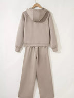 Sarah Express Women's Half Zip Long Sleeve Hoodie and Pants 2pcs Outfit