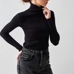 Women's Turtleneck Knit Pullover Sweater Long Sleeve