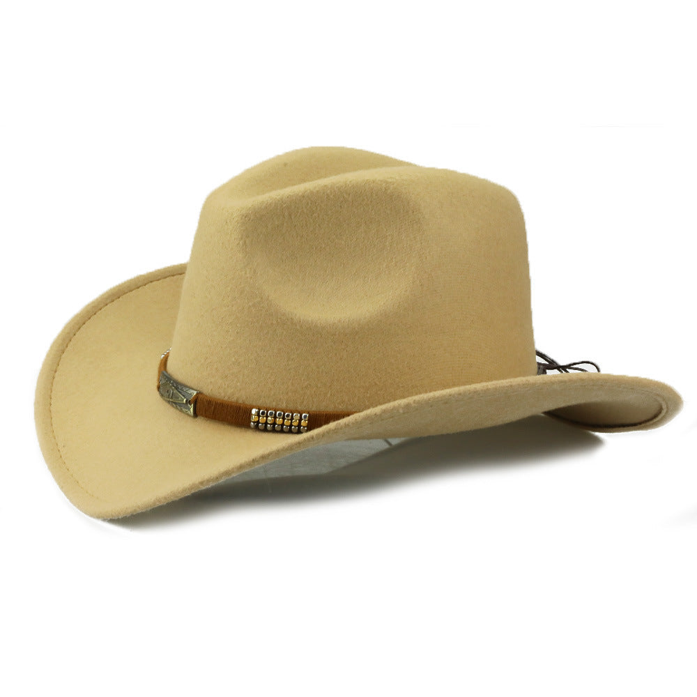 Women's Wool Felt Cowboy Hat Wide Brim Western