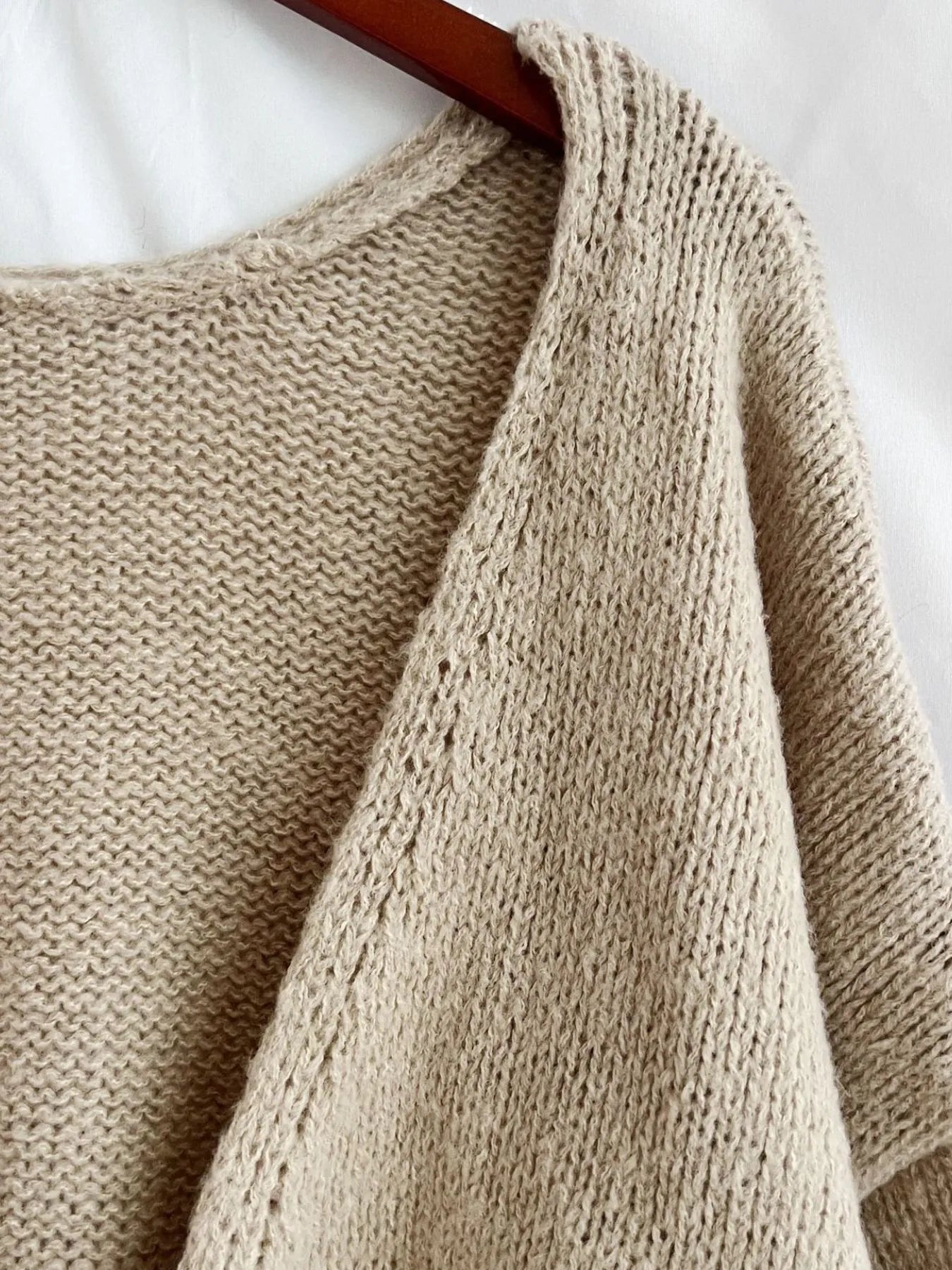 Sarah Express Women's Tied Drop Shoulder Cardigan