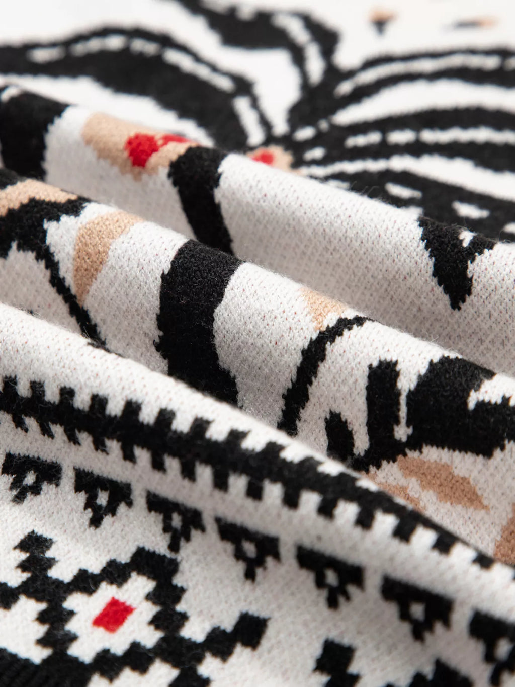 Sarah Express Women's Floral Button Down Cardigan with Geometric Border