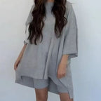 Women's Two Piece Loungewear Set Loose T-Shirt and Shorts
