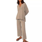 Sarah Express Women's Two-Piece Leisure Set Long Sleeve Top and Pants Casual Suit
