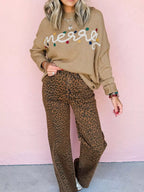 Sarah Express Women's Merry Colorful Dot Detail Christmas Dolman Sweater