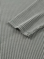 Sarah Express Women's Twist Ribbed Exposed Seam Detail Long Sleeve Loose Top