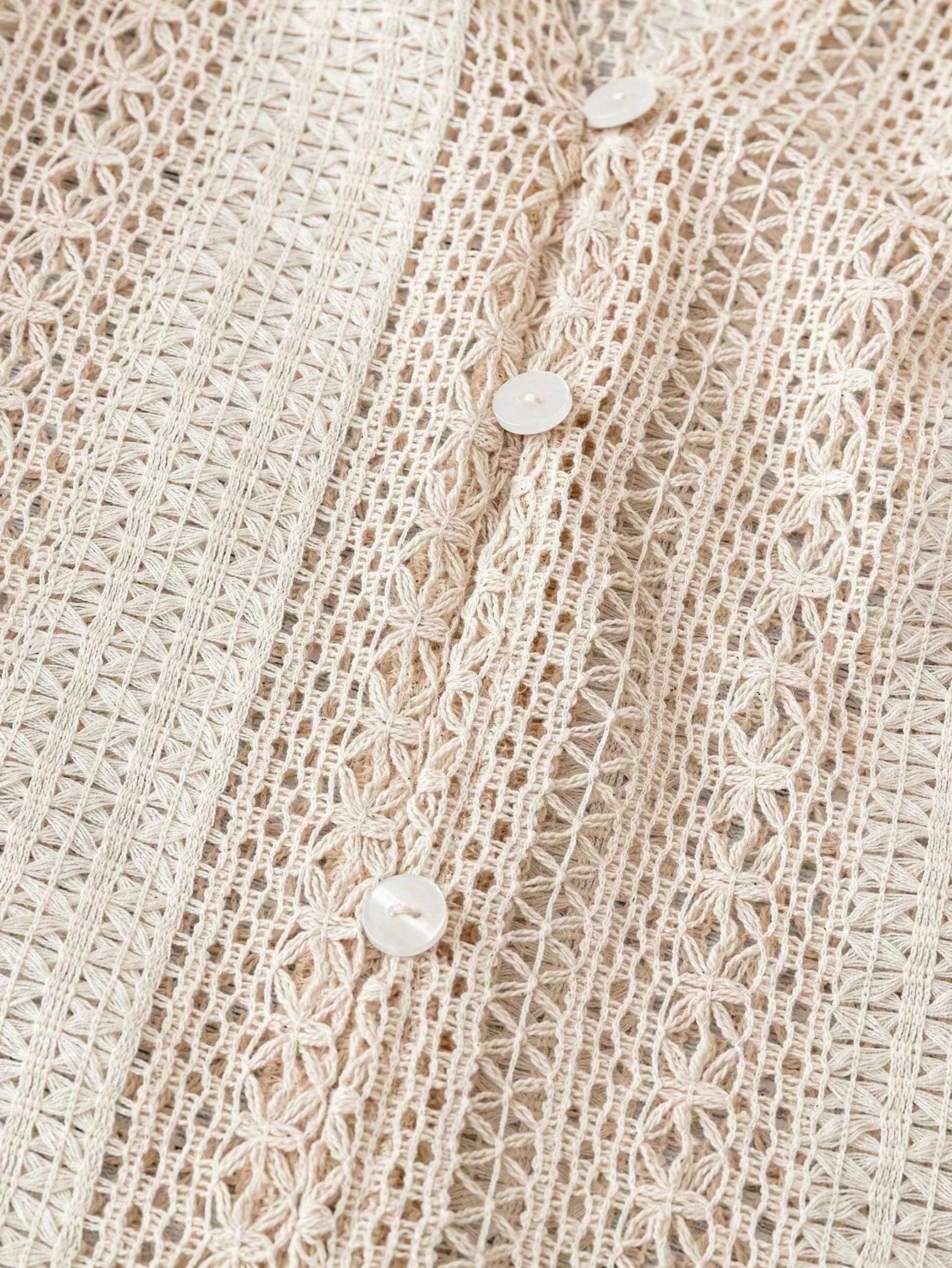 Sarah Express Women's Lace Notched Long Sleeve Shirt - Elegant Button-Up Blouse