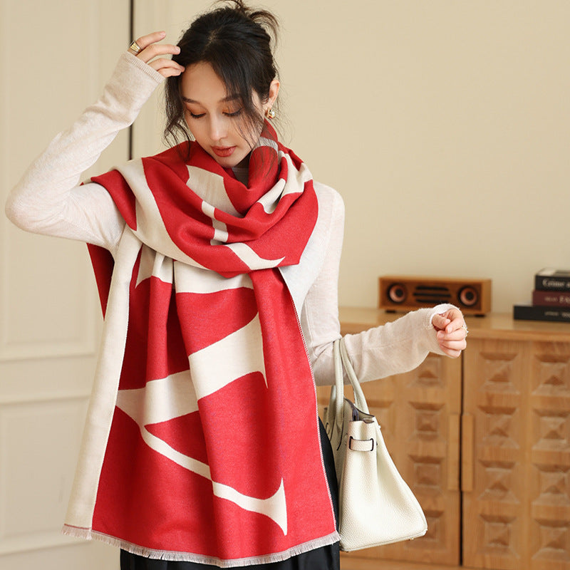 Women's Oversized Imitation Cashmere Winter Scarf Warm Wrap
