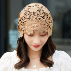 Ethnic Floral Lace Head Wrap Turban Breathable Pullover Hat