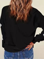 Sarah Express Women's Halloween Sequin Round Neck Sweatshirt