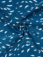 Sarah Express Women's Ruffled Printed Tie Neck Long Sleeve Blouse