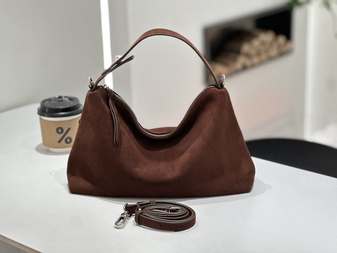 Sarah Express Genuine Leather Crossbody Tote Bag Coffee Matte Leather