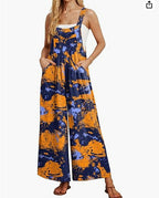 Women's Casual Loose Jumpsuit Pockets Polyester One Piece